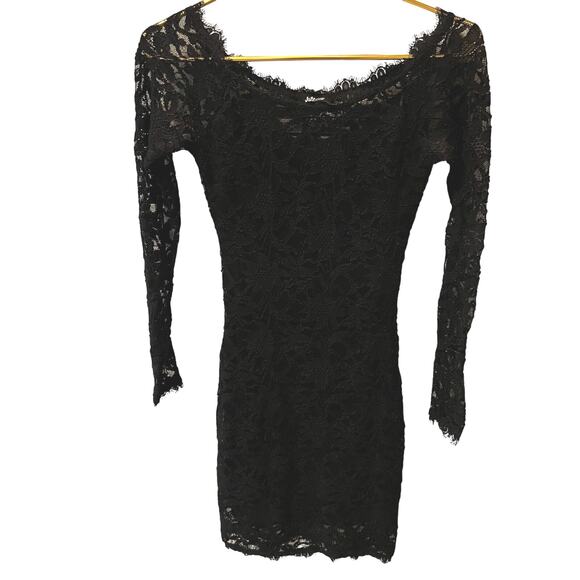 Black Lace Bodycon Fitted Dress Jump Apparel by Wendye Chaitin Whimsigoth Lacy - Picture 1 of 6